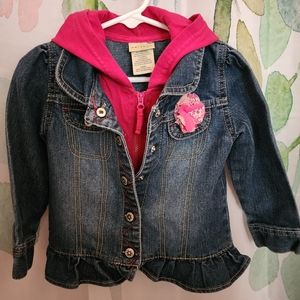 Arizona Jean Co Stretch Denim pink hooded Jacket 24 mo
